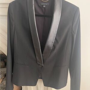 Ann Taylor Black Blazer with Glossy Lapel